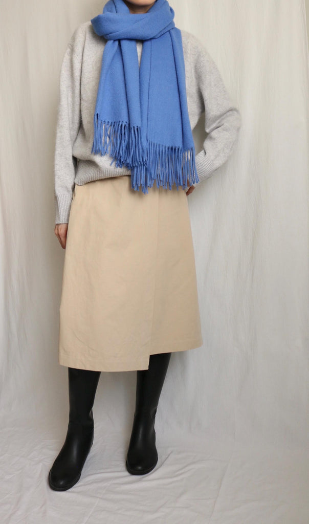 Lambswool scarf -Cerulean Blue