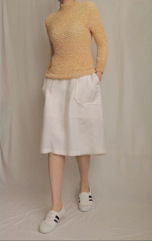 Vintage crinkle pleated top -XS
