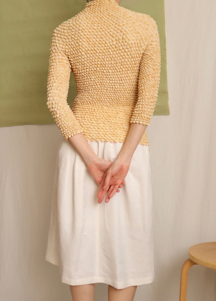 Vintage crinkle pleated top -XS