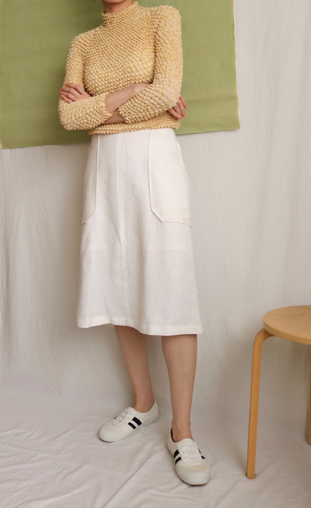 Vintage crinkle pleated top -XS