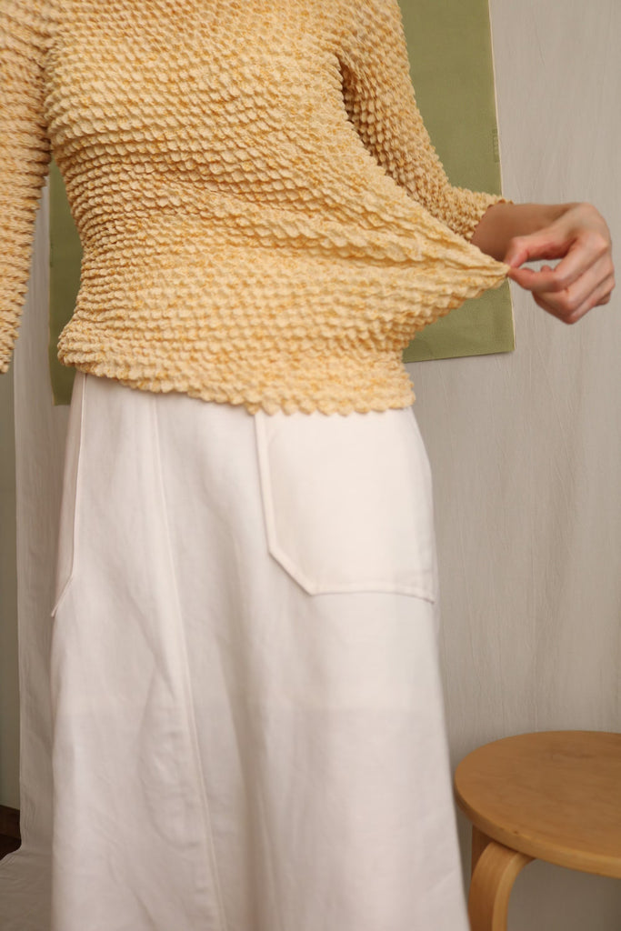 Vintage crinkle pleated top -XS