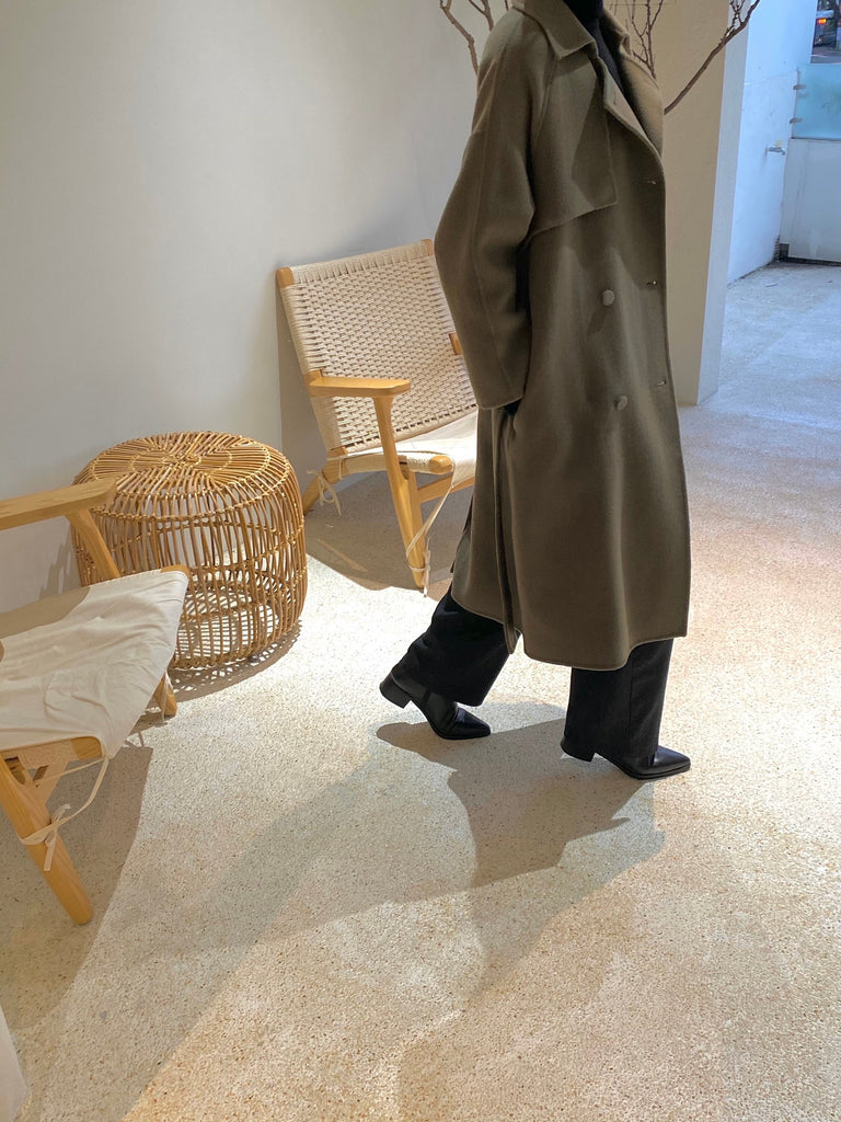 Mischa Coat -khaki olive/midi length