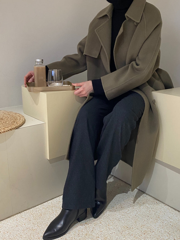 Mischa Coat -khaki olive/midi length