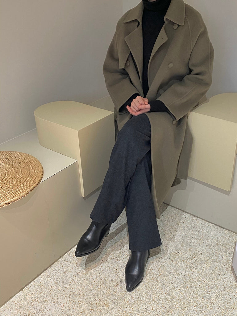 Mischa Coat -khaki olive/midi length