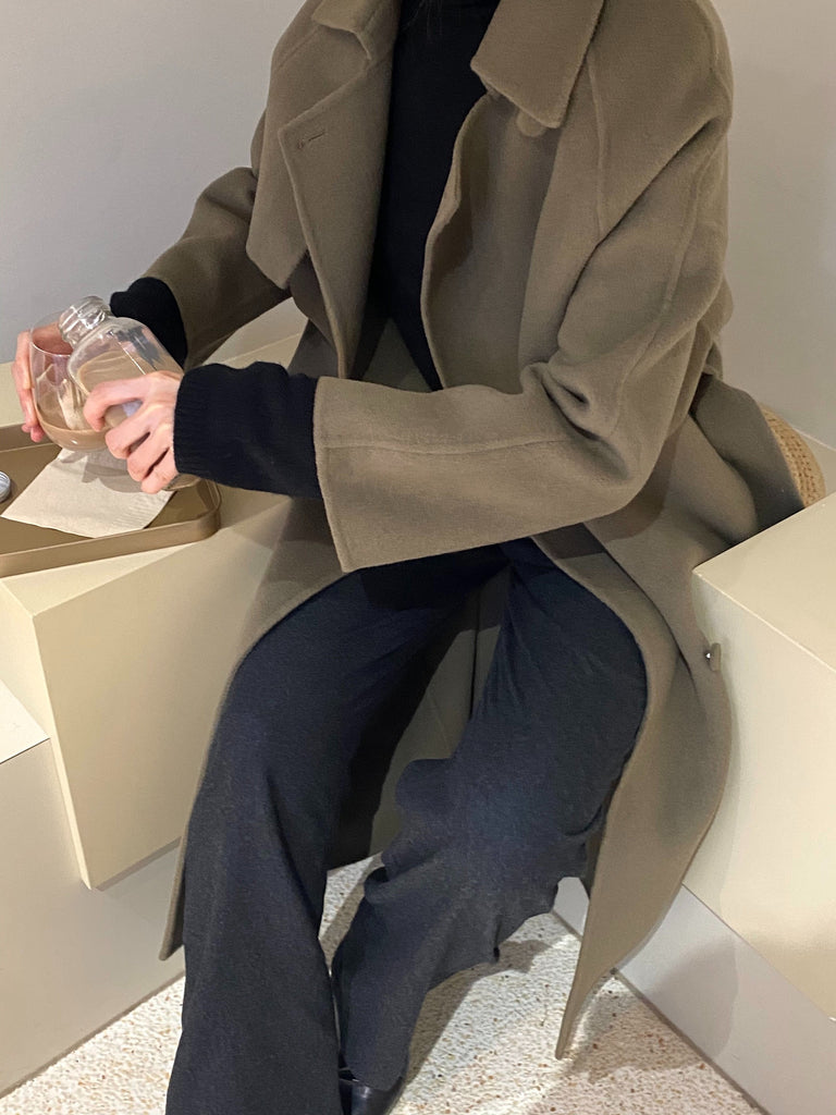 Mischa Coat -khaki olive/midi length