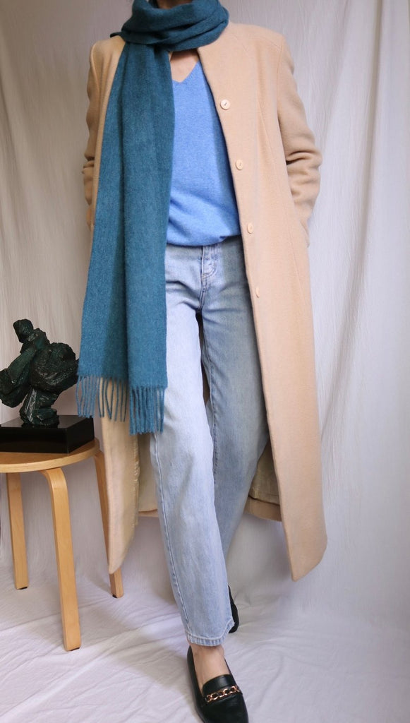 Lambswool scarf- teal