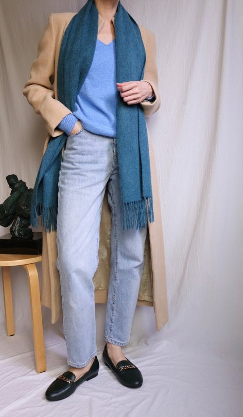 Lambswool scarf- teal