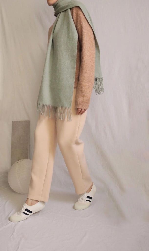 Lambswool scarf- matcha