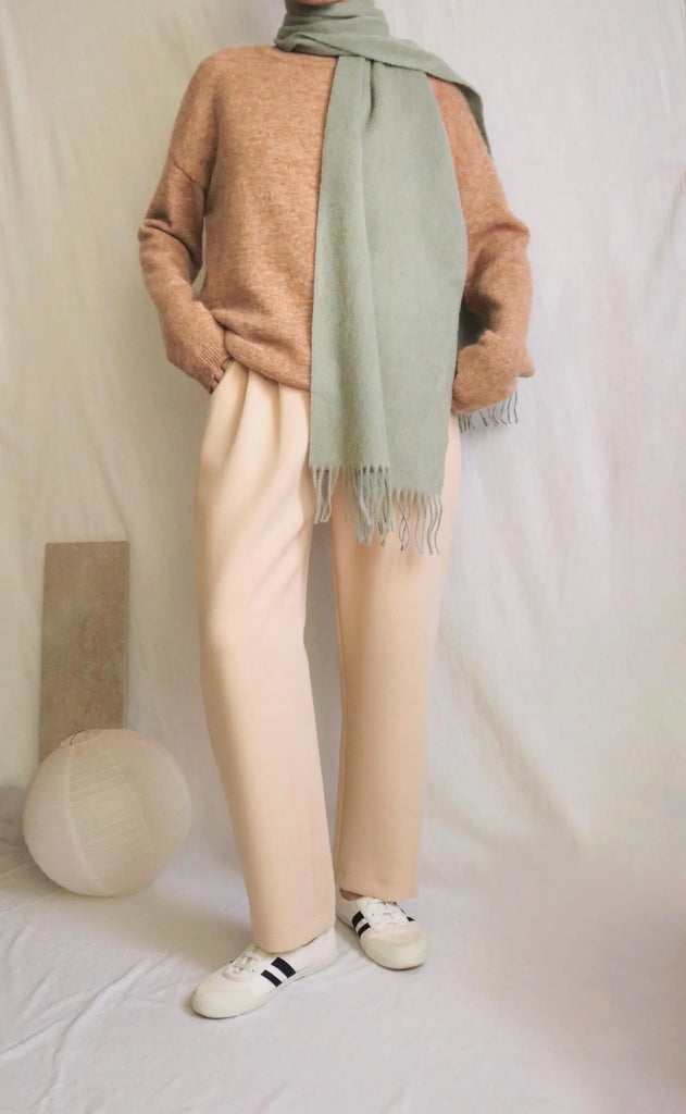 Lambswool scarf- matcha