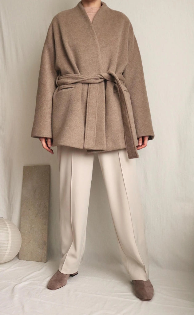 ishiji kimono coat -lambswool /double-face