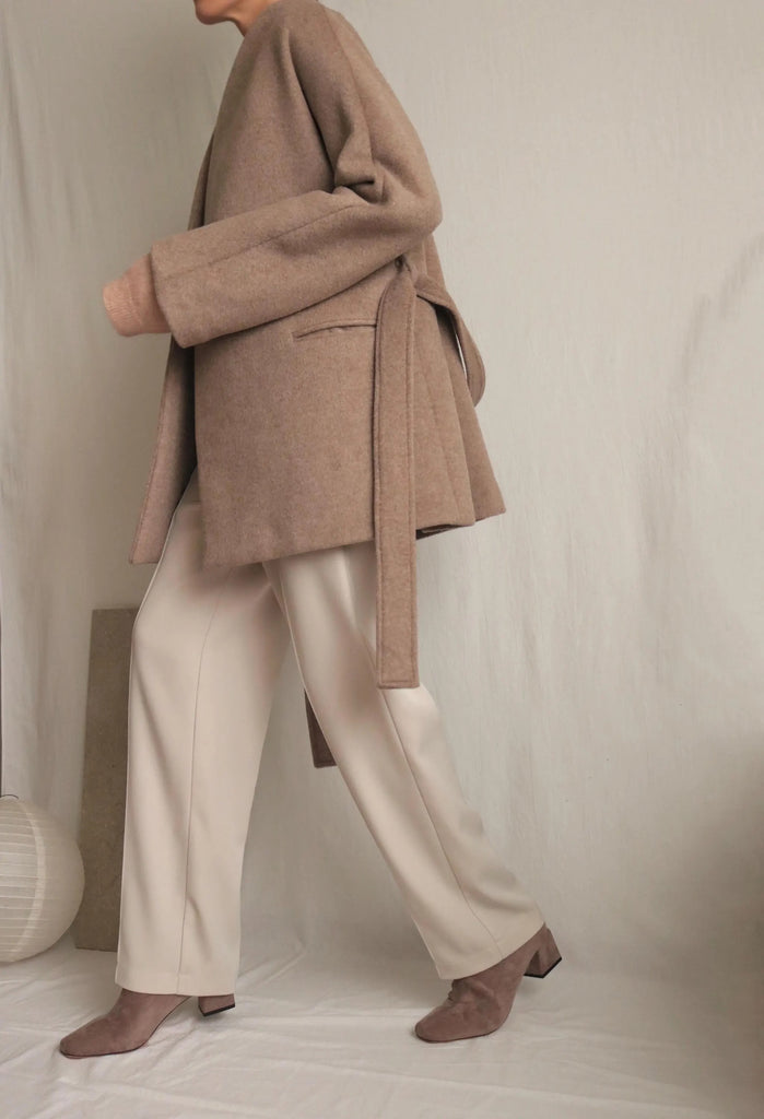 ishiji kimono coat -lambswool /double-face