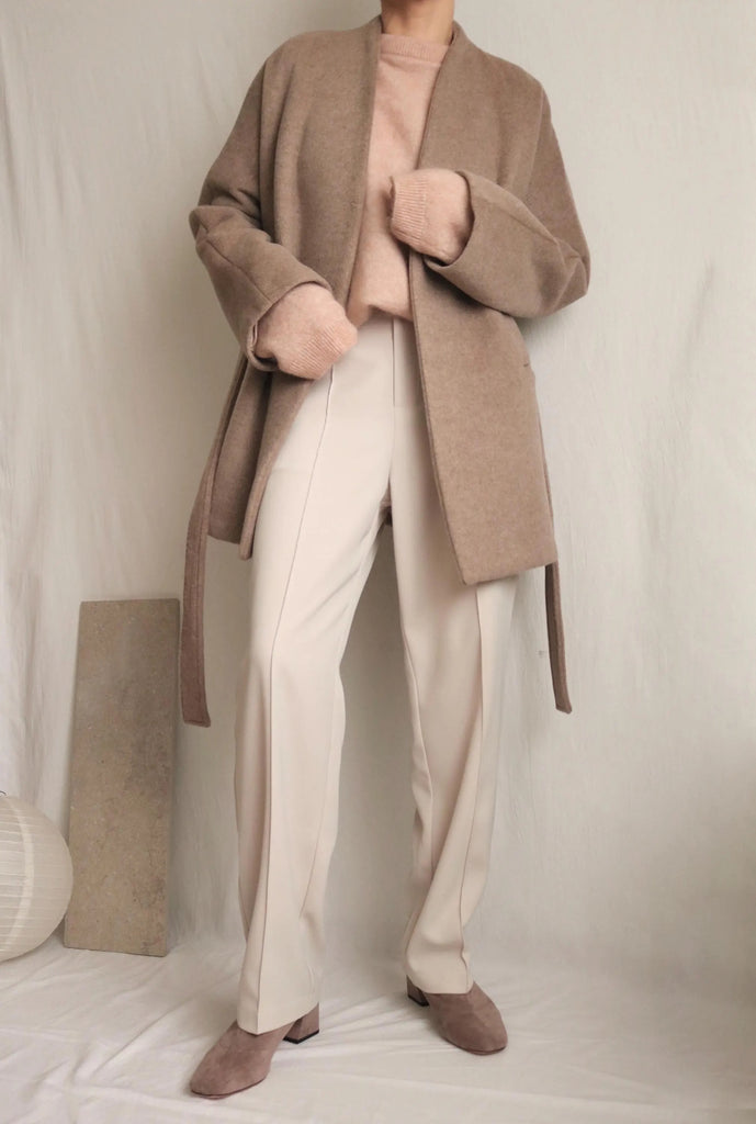 ishiji kimono coat -lambswool /double-face