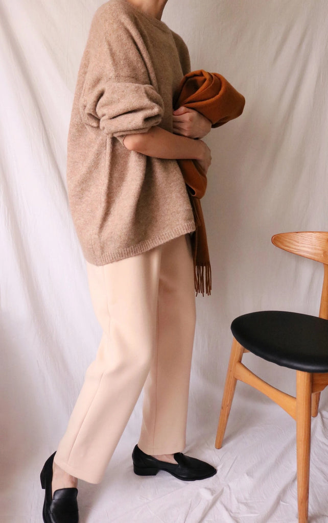 Lambswool scarf -cognac