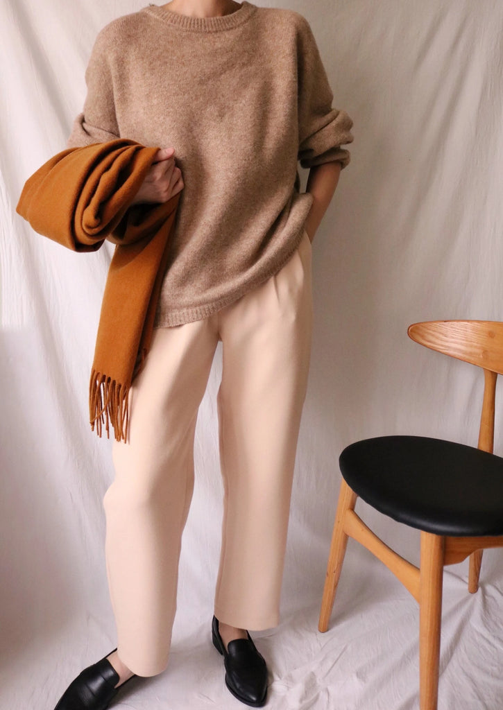 Lambswool scarf -cognac