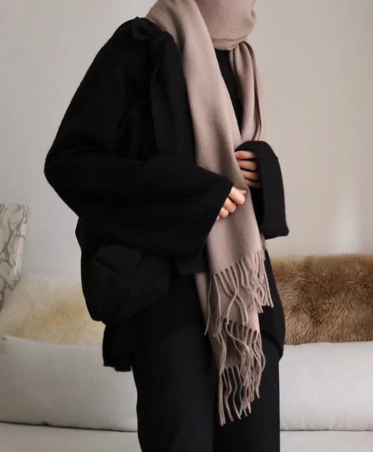 Lambswool scarf -Taupe