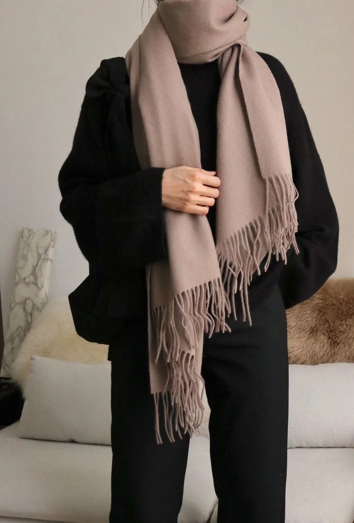 Lambswool scarf -Taupe