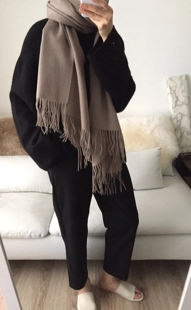 Lambswool scarf -Taupe