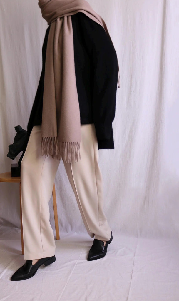 Lambswool scarf -Taupe
