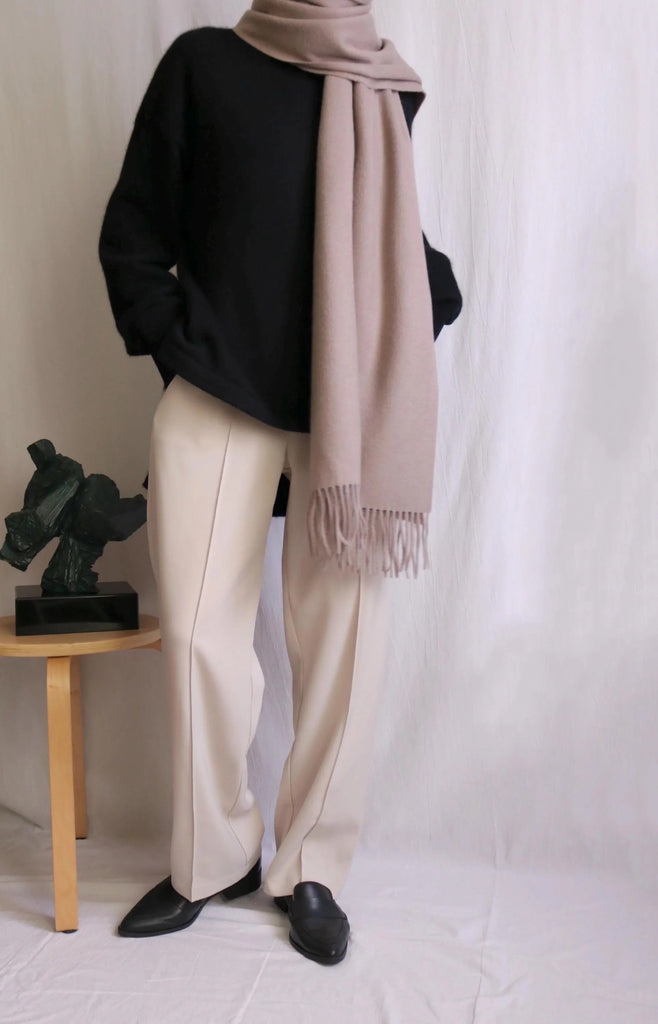Lambswool scarf -Taupe
