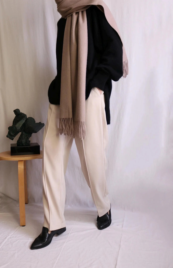 Lambswool scarf -Taupe