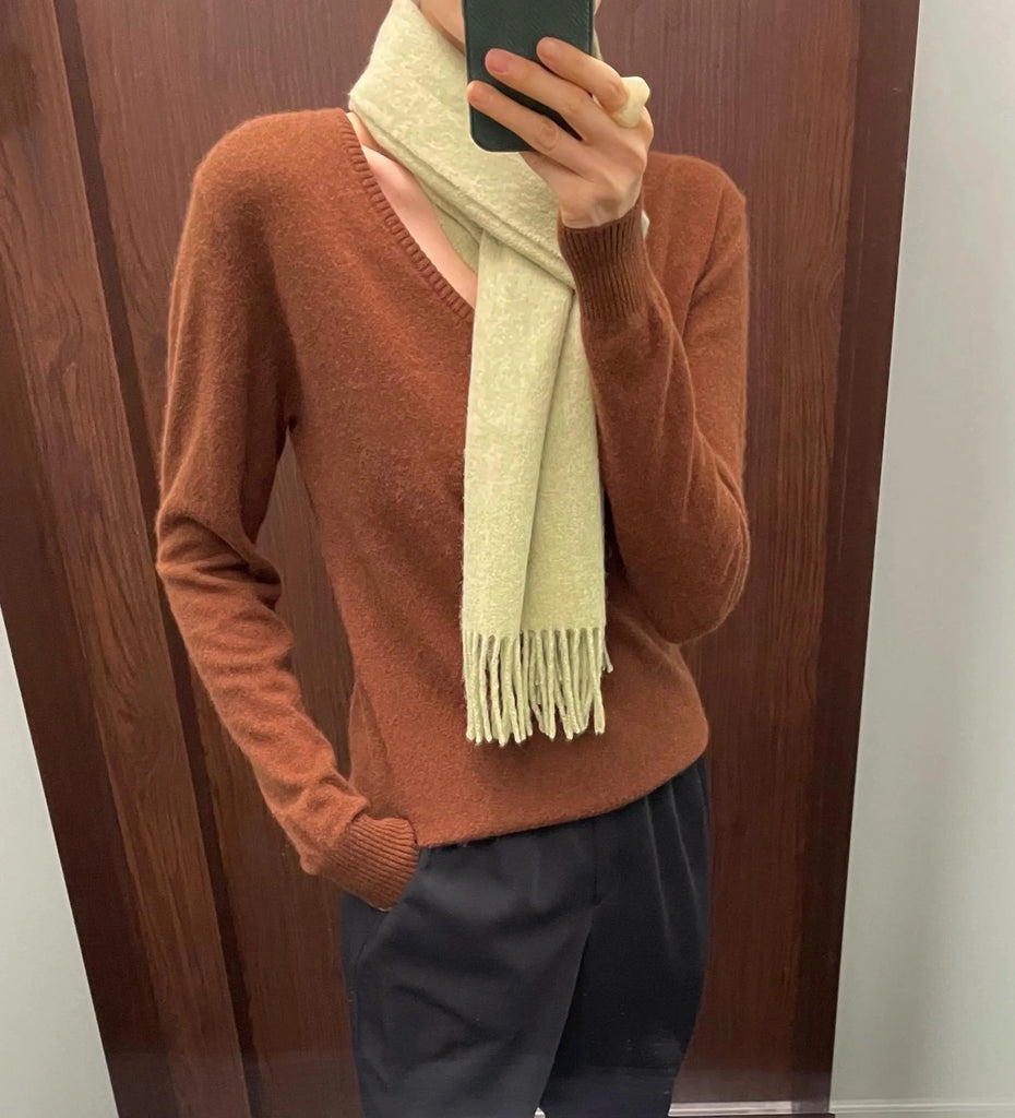 Lambswool scarf- cantaloupe