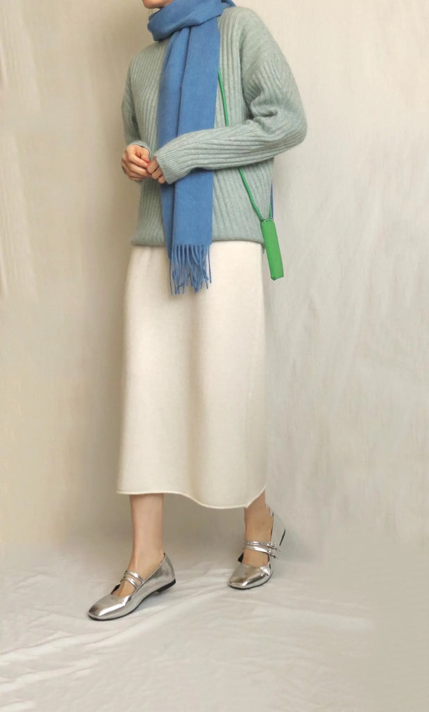 Lambswool scarf- coastal blue
