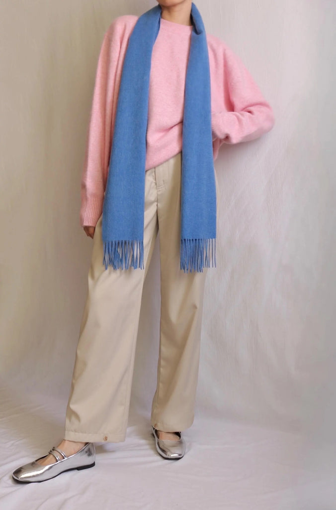 Lambswool scarf- coastal blue