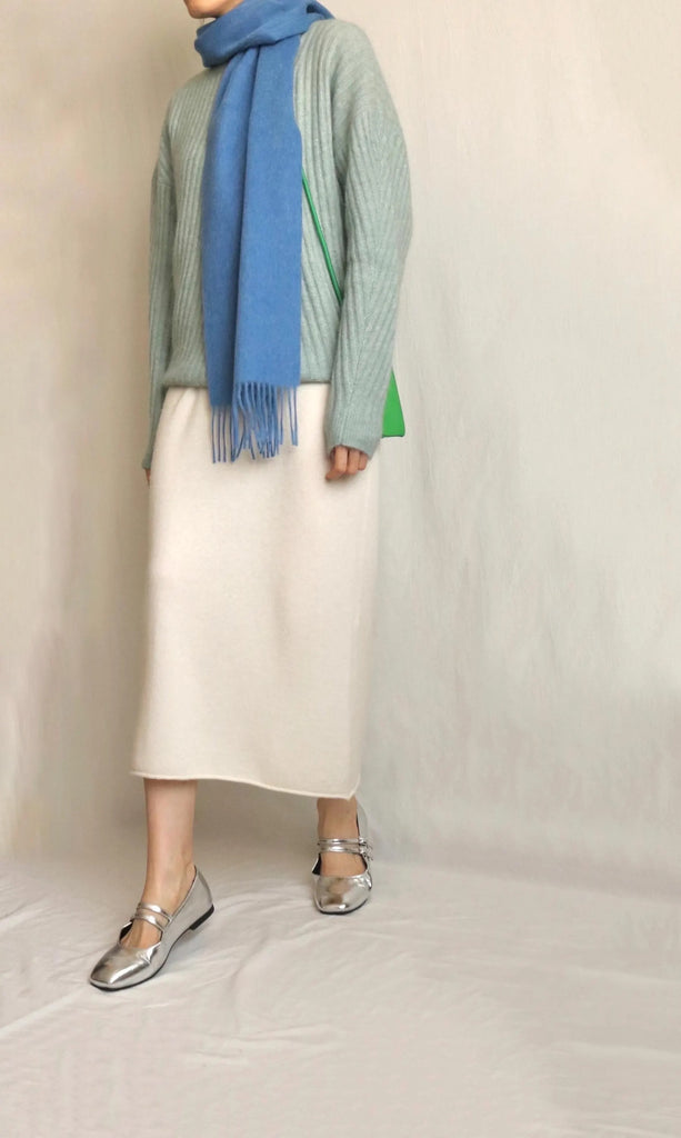 Lambswool scarf- coastal blue