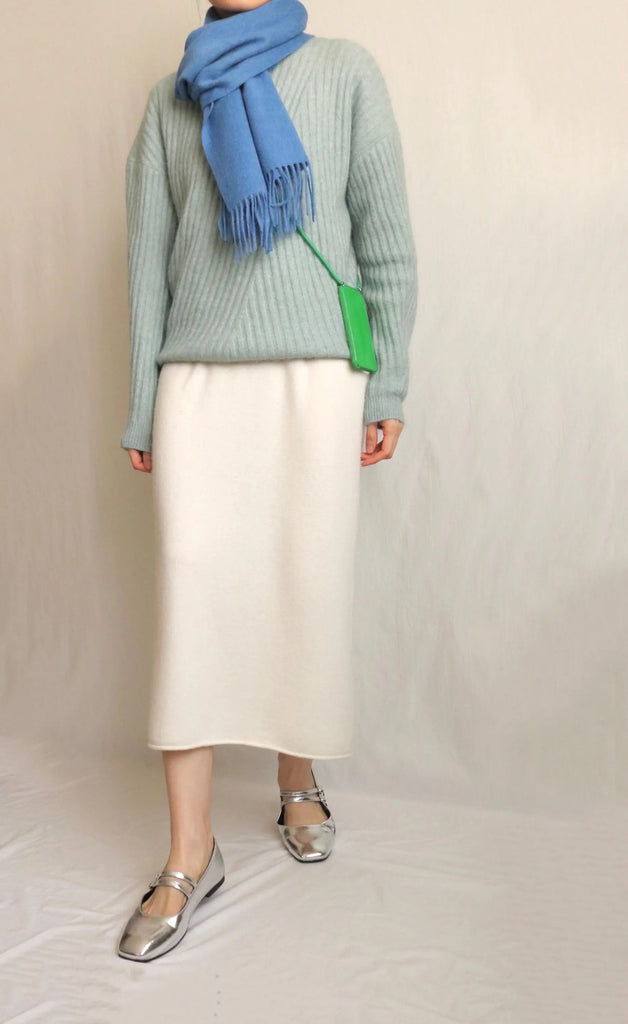 Lambswool scarf- coastal blue