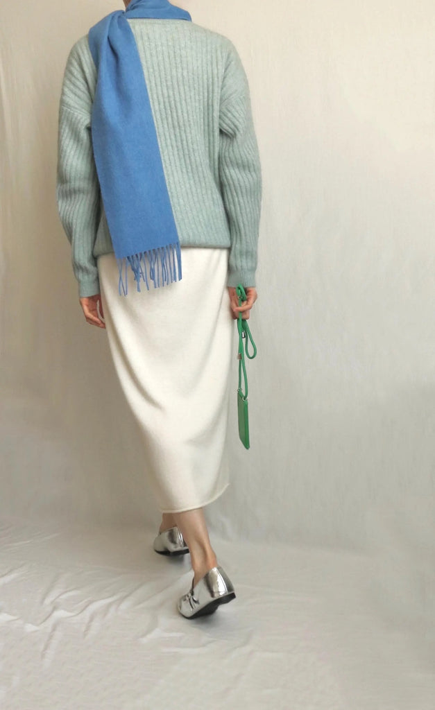 Lambswool scarf- coastal blue