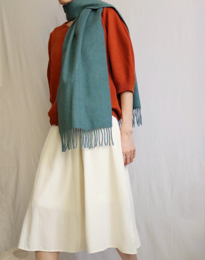 Lambswool scarf- Seafoam