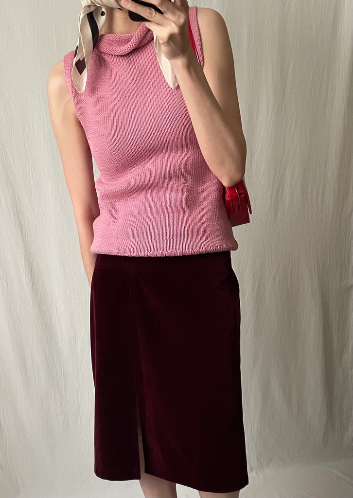 Vintage -Barbie pink knitted vest top