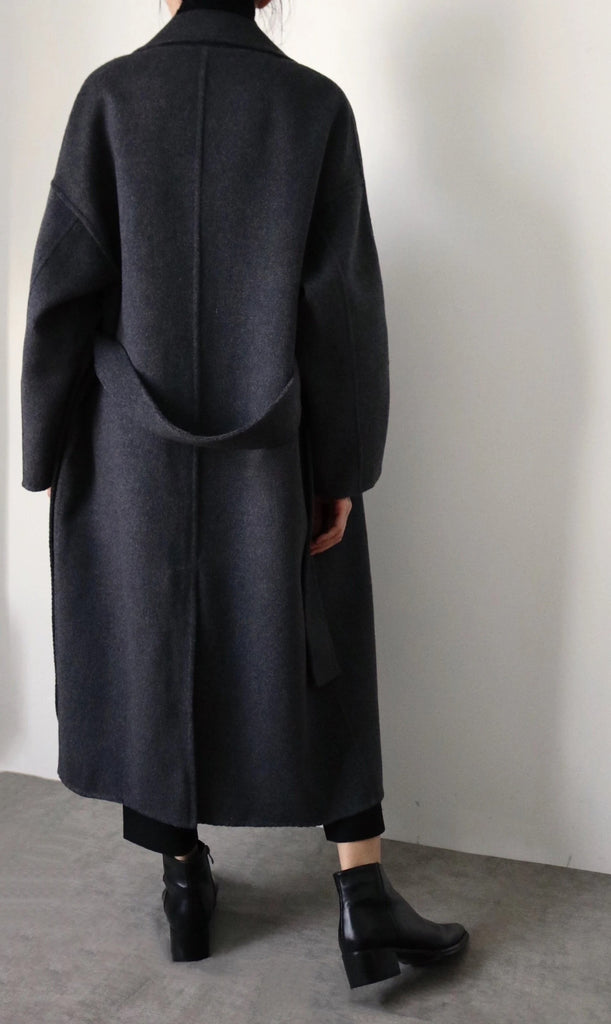 Mischa Coat -Heather charcoal/ maxi length