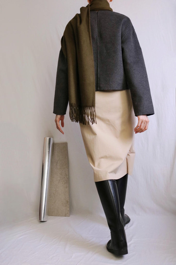 Lambswool scarf- olive