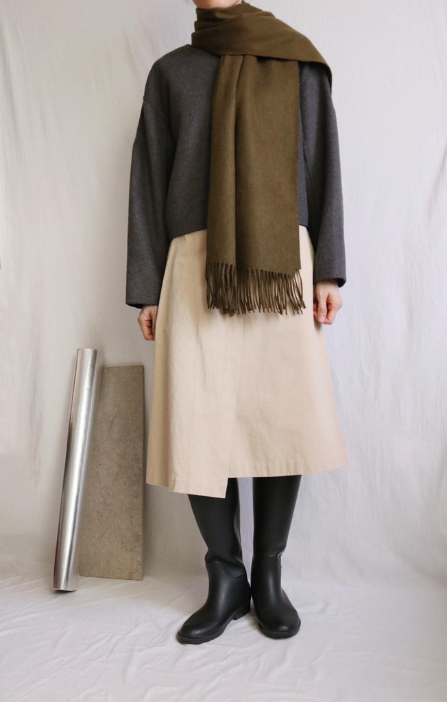Lambswool scarf- olive