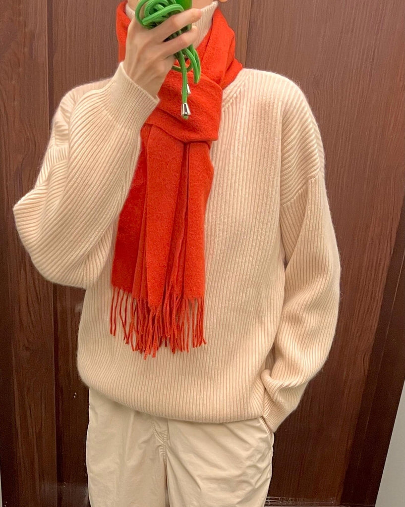 Lambswool scarf- scarlet red