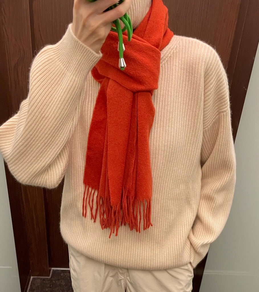 Lambswool scarf- scarlet red
