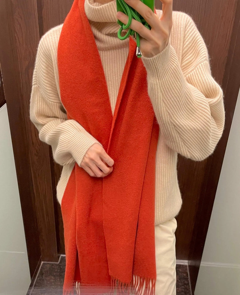 Lambswool scarf- scarlet red