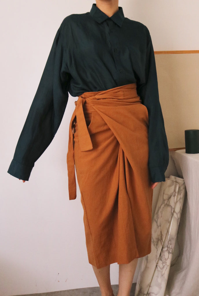 peintre wrap skirt- pumpkin , 70 cm