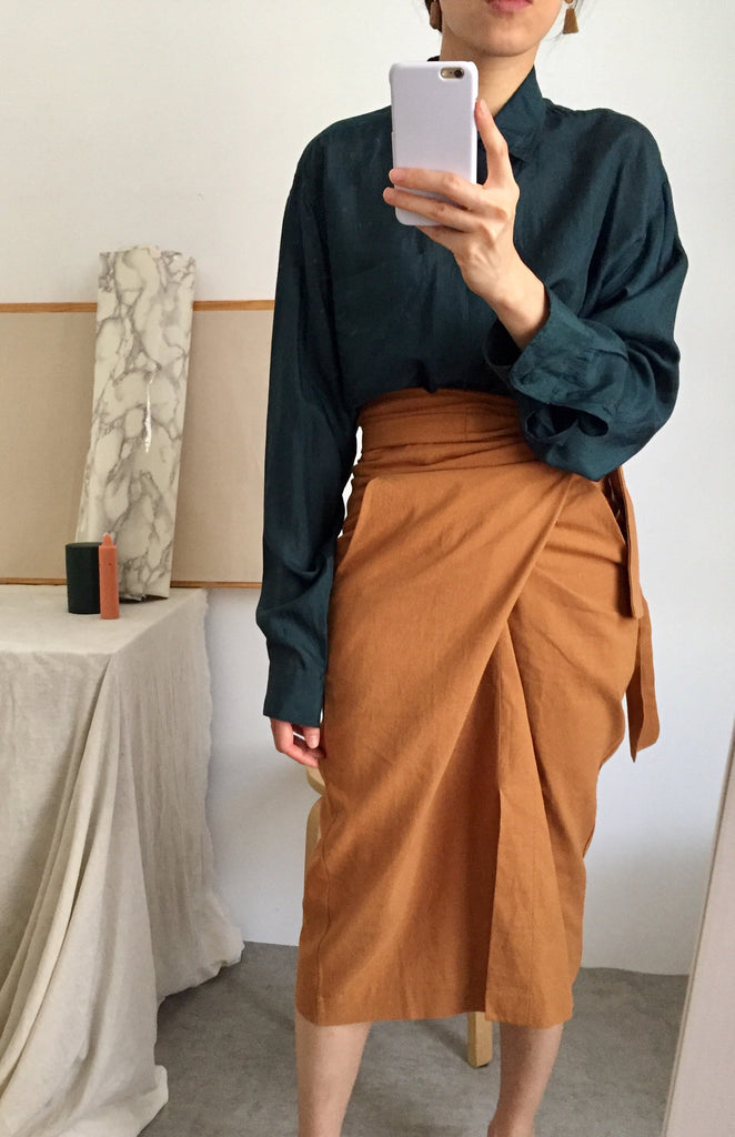 peintre wrap skirt- pumpkin , 70 cm