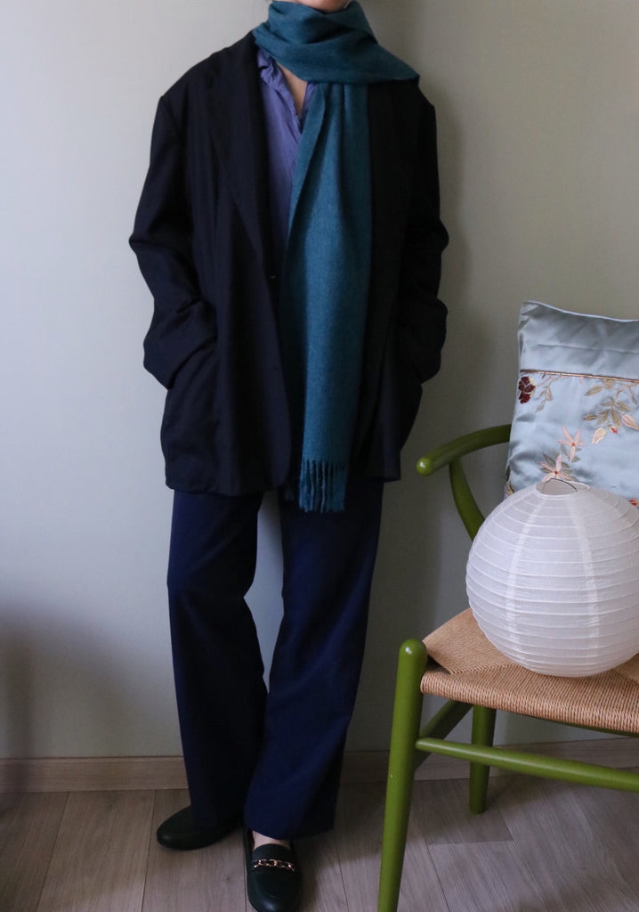 Lambswool scarf- teal