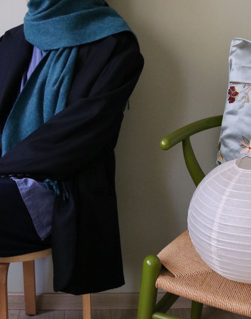 Lambswool scarf- teal
