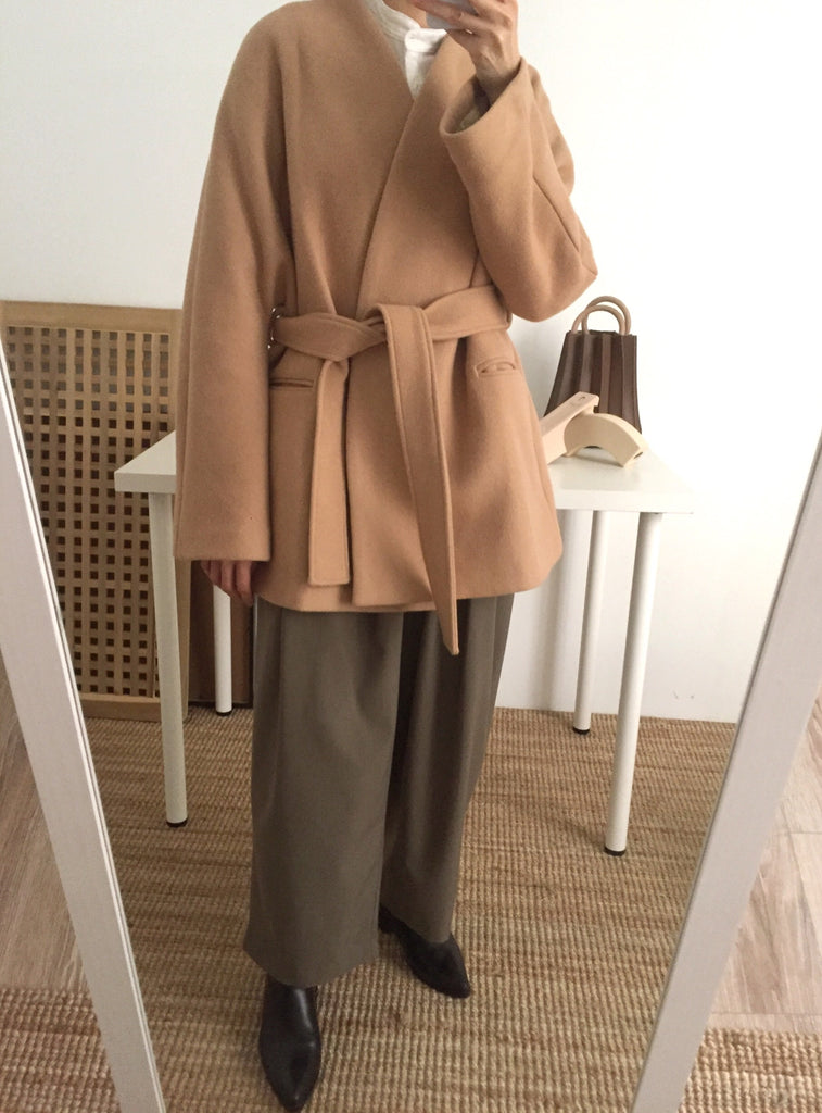 Ishiji Kimono Coat - lambswool/single-faced
