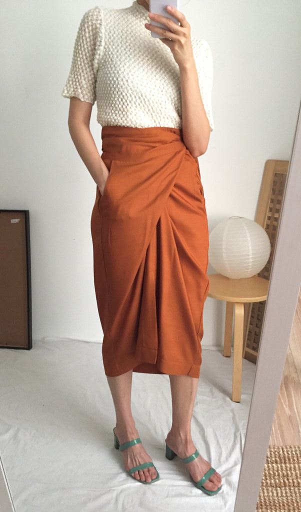peintre wrap skirt- pumpkin , 70 cm