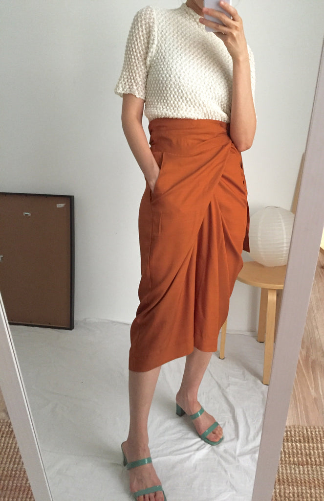 peintre wrap skirt- pumpkin , 70 cm