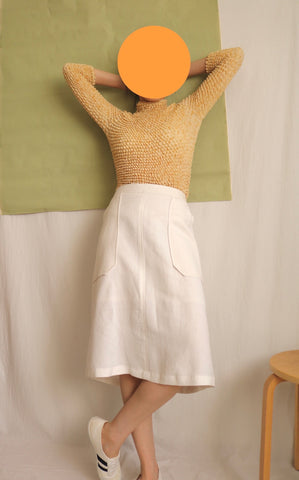 Vintage crinkle pleated top -XS