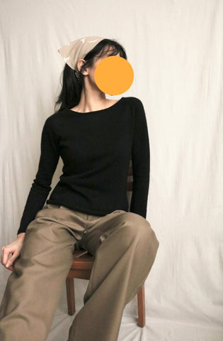 Boatneck 100% cashmere sweater