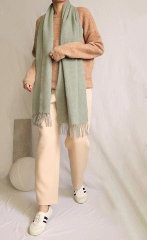 Lambswool scarf- matcha