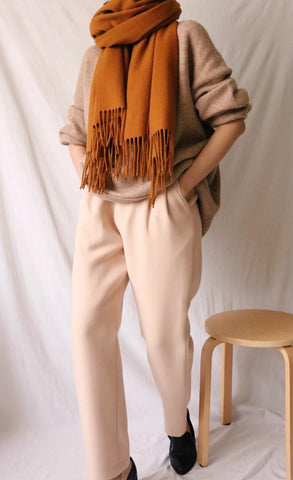 Lambswool scarf -cognac