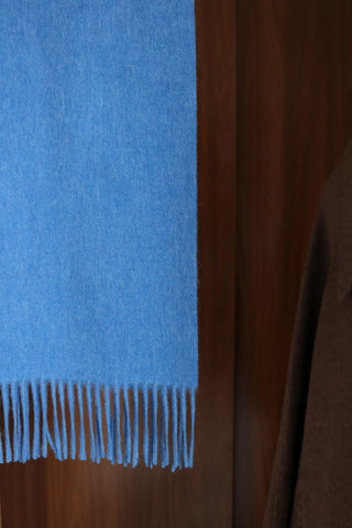 Lambswool scarf- coastal blue